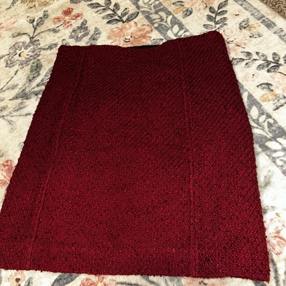 Ann Taylor LOFT Burgundy Skirt with Zippers - Picture 5 of 5